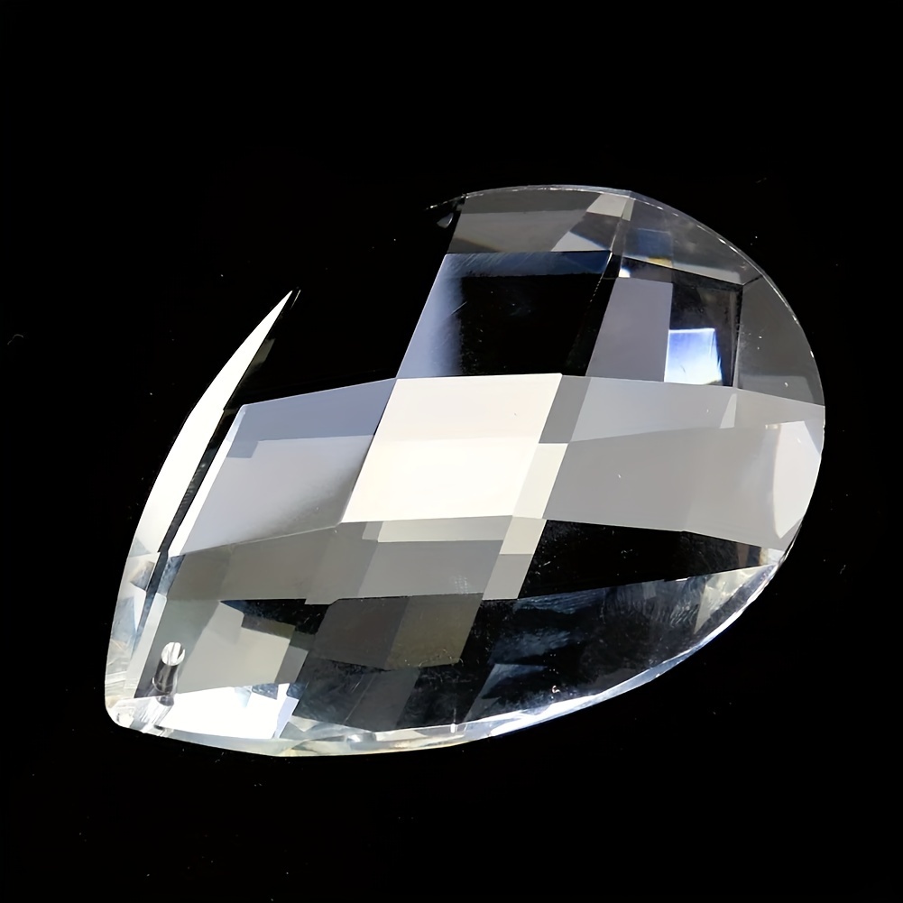 80mm Transparent Grid Crystal Prisms Sun Catcher Hanging Decoration Sun Lightcatcher Glass Artwork Teardrop Pendant Rainbow Creator Chandelier Lamp Components Home Window Wedding Decoration