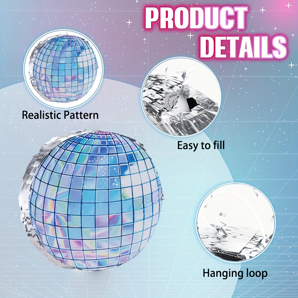 4pcs Disco Ball Shaped Pinata Set with Bat and Confetti