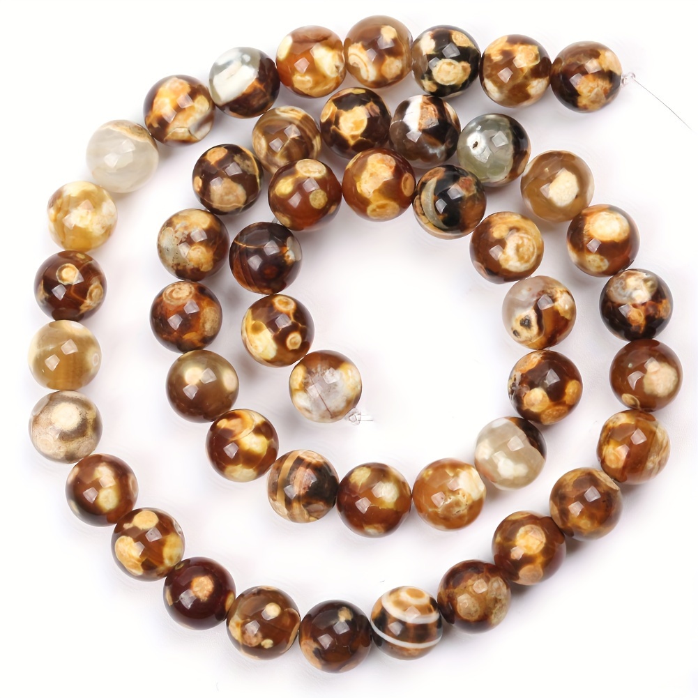 TEMU 6/8/10mm Natuurlijke Gele Vuuragaat Kralen Ronde Losse Kralen voor Sieraden Maken Ketting Armband Oorbel Toevoegingen