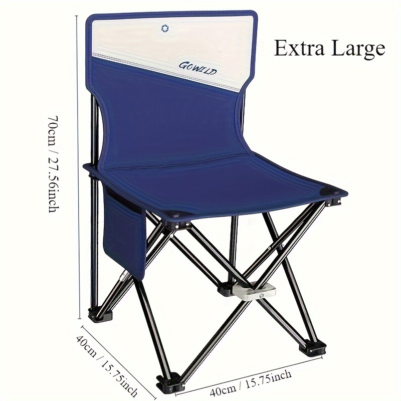 1pc Folding Fishing Chair With Rod Holder Breathable Oxford Cloth