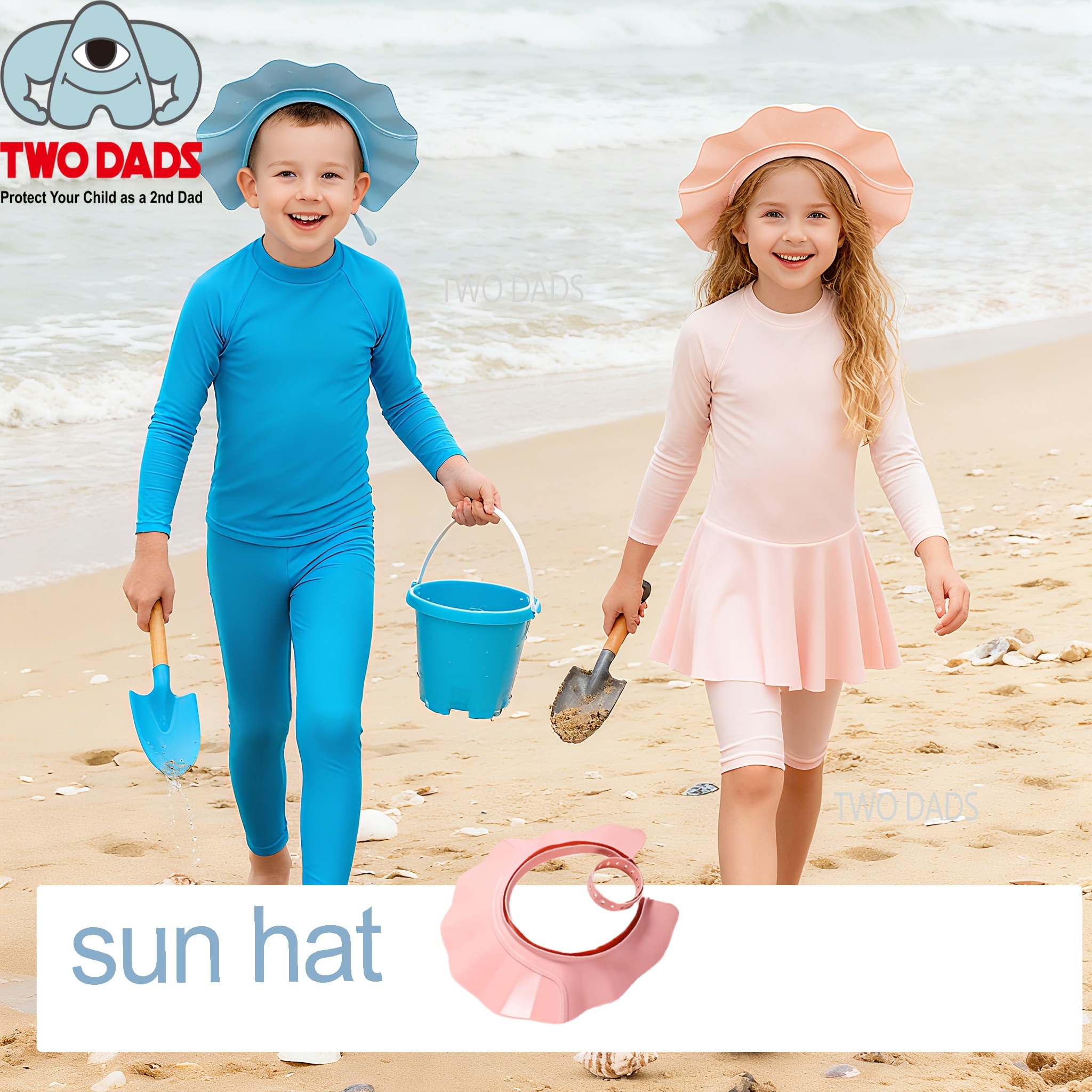 FUNUPUP Bonnet De Douche Pour Bébé, Bonnet De Bain Réglable Pour Le Lavage Des Cheveux, Visière Pour Les Yeux Et Les Oreilles, Bleu