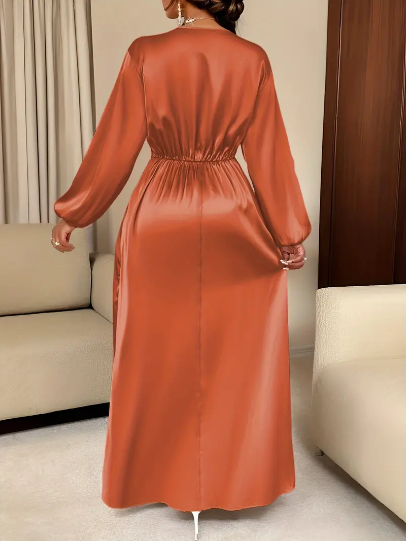 womens solid color satin dress pleated design - Temu womens solid color satin dress pleated design - Temu
