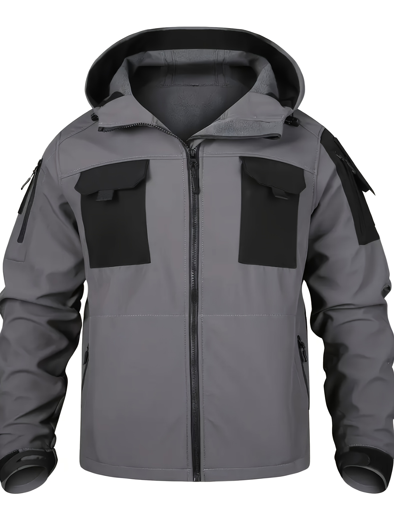 Men's Tactical Fleece Hooded Soft Shell Jacket & Overalls Set