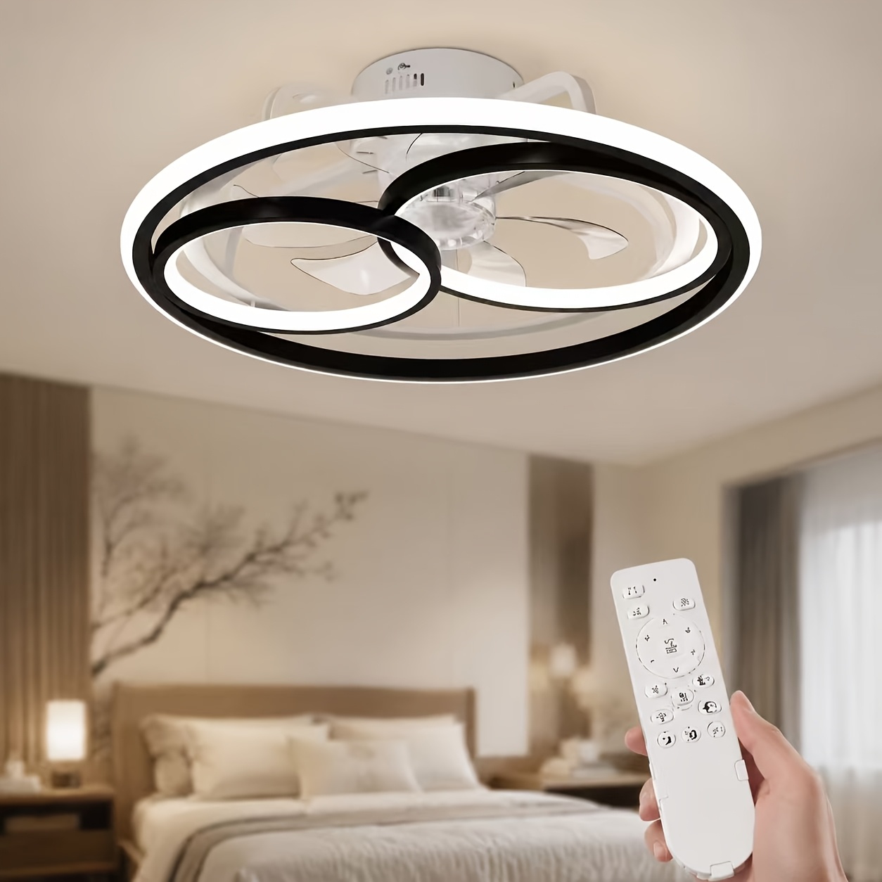 Ceiling Fan With Lighting, Ceiling Fan Light, 3 Color Temperature And 6 Led Ceiling Fan With Lamp Quiet Dimmable For Dining Room Living Room Bedroom