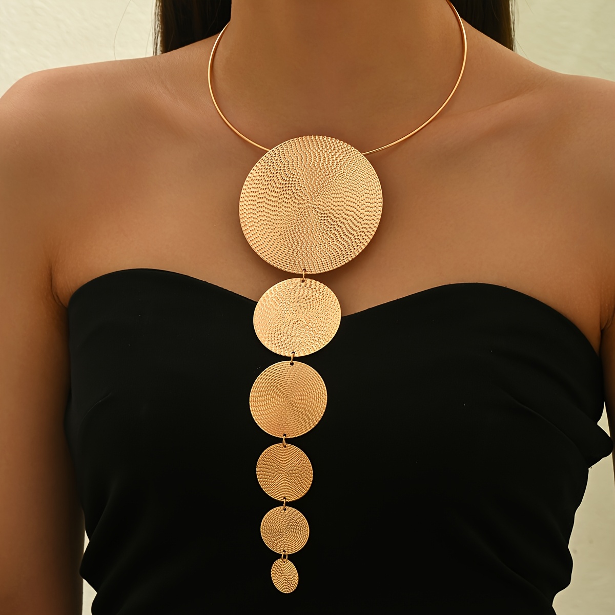 TEMU 1pc Nouveau Collier Pendentif Géométrique Exagéré Western Créatif