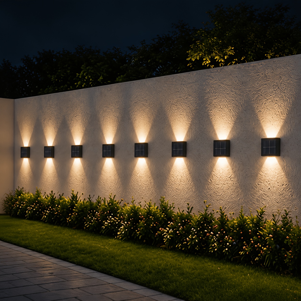 Staaricc 8 Solar Wall Lights Outdoor Ipx4, Auto Led Fence Step Light, Light Sensor Garden Stair Deck Decorative Lamp Warm White/white