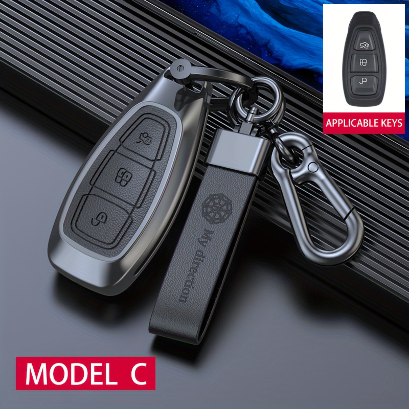 E-shop Auto Zinklegierung Schlüsselgehäuse Abdeckung für Ford Focus 3 4 MK3 MK4 Kuga ST Smart Schlüsselhülle Tasche Fob