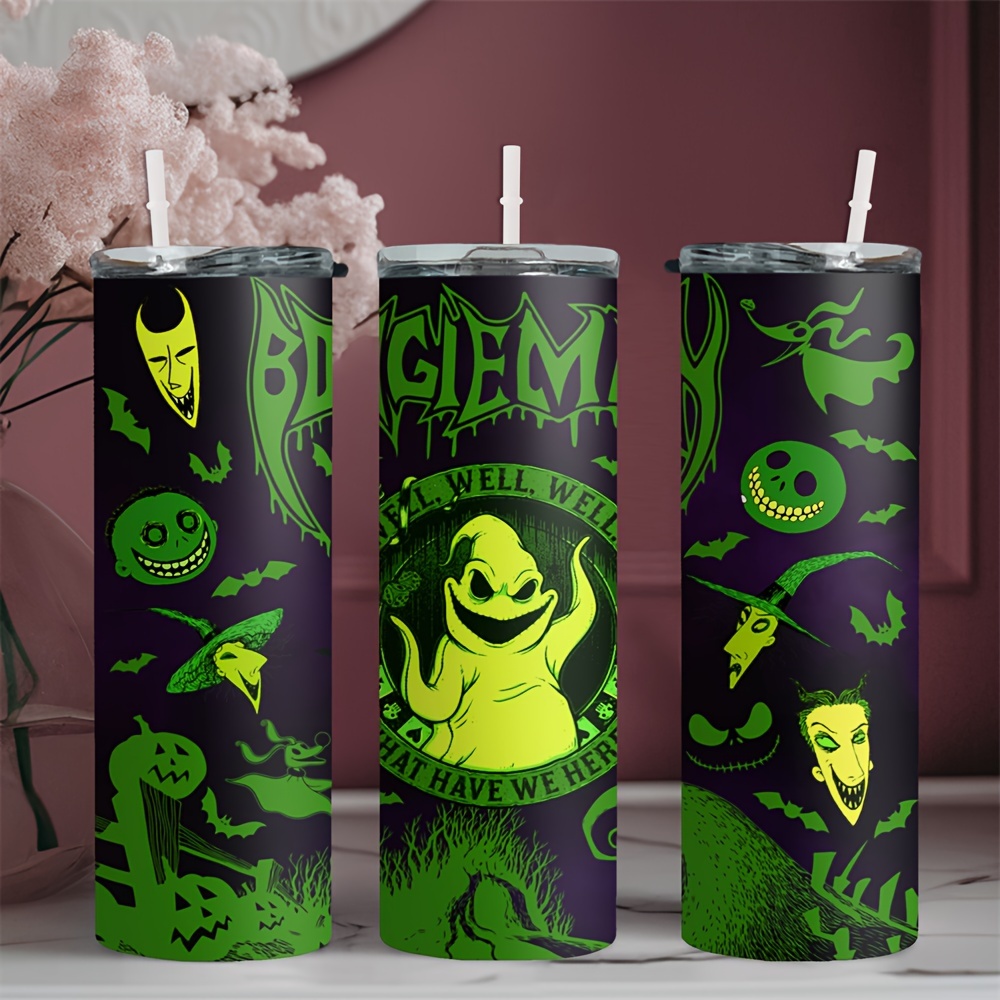 

20oz Halloween Tumbler With Oogie Design - Stainless Steel Insulated Water Bottle With Straw, Rust-proof & Detachable Cover - Perfect Gift For Family And Friends