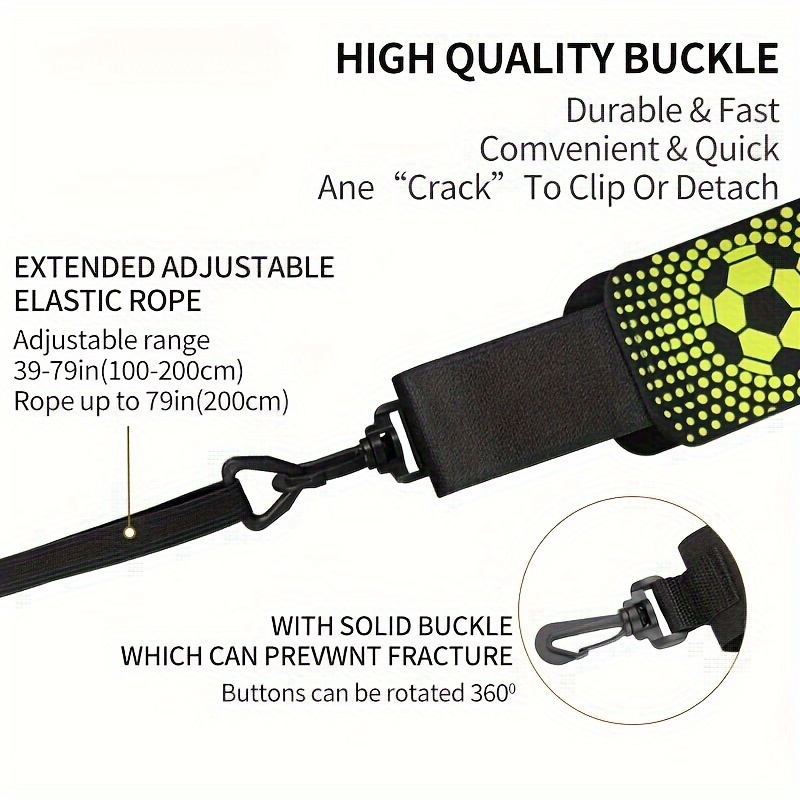 Hands-Free Soccer Kick Trainer - Durable Nylon Football Practice Belt for Solo Dribbling & Exercise, Ideal for Beginners