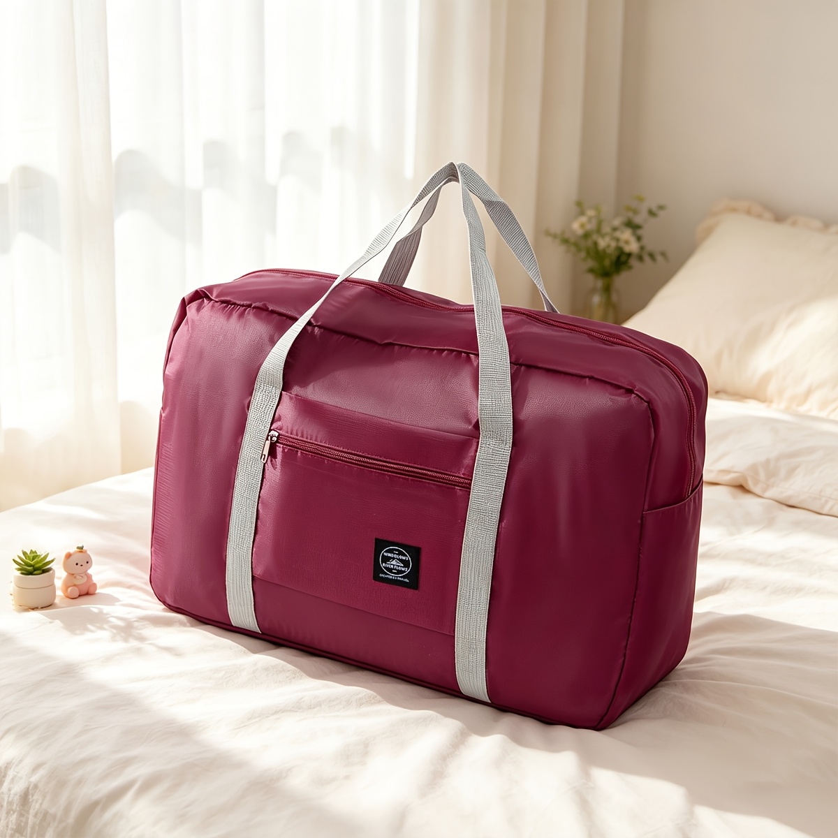 TEMU [travel Bag, Luggage Bag] 1pc Small Size 5.1in X 11.4in X 17.3in Lightweight Foldable Travel Bag, Portable Multifunctional Luggage Bag - Easily
