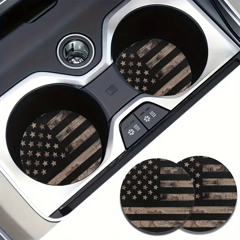 

Set Of 4 Vintage American Flag Car Coasters Coasters - Women's And Men's Car Interior Accessories, Car Coasters And Home Desk Christmas Gifts Halloween Gifts Birthday Gifts Party Gifts