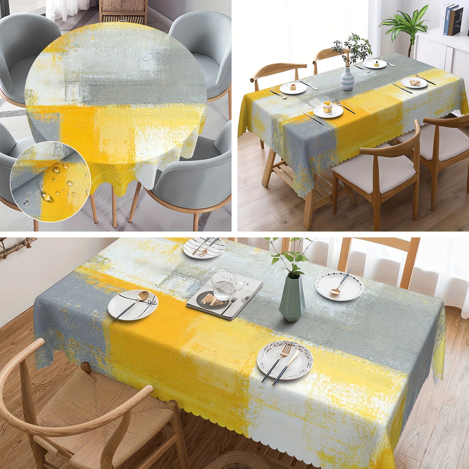 

1pc, Tablecloth, Abstract Art Table Cloth, Modern Marble Printed Table Cover, Waterproof Stain Wrinkle Free, Indoor And Outdoor Table Cover, For Home Kitchen Dining Decoration