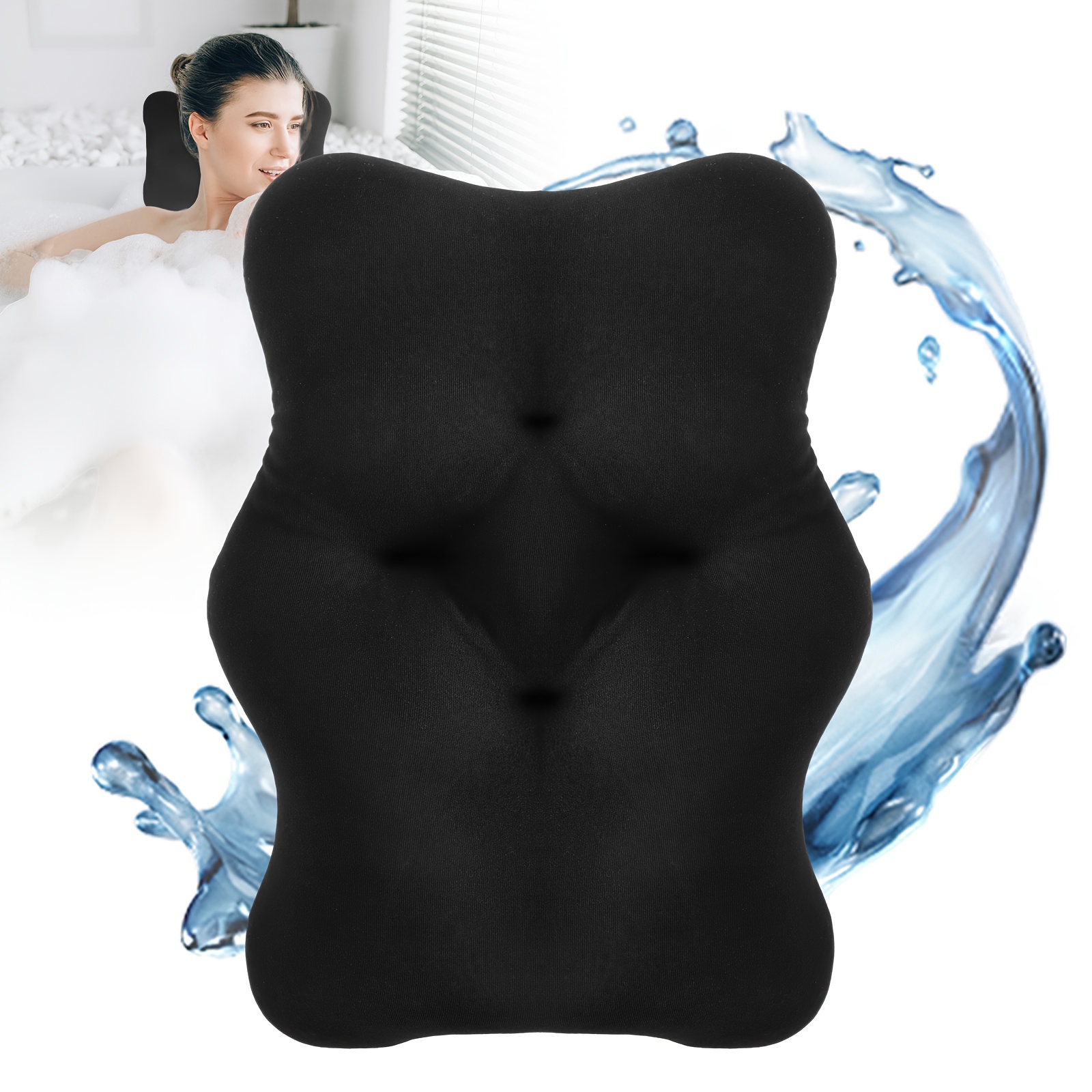 Autumn Winter Small Bathtub Pillow, Comfortable Fabric, With Hook For , Hand Wash Quick Dry, Bathroom , Bath Accessory, Supports Head And Neck