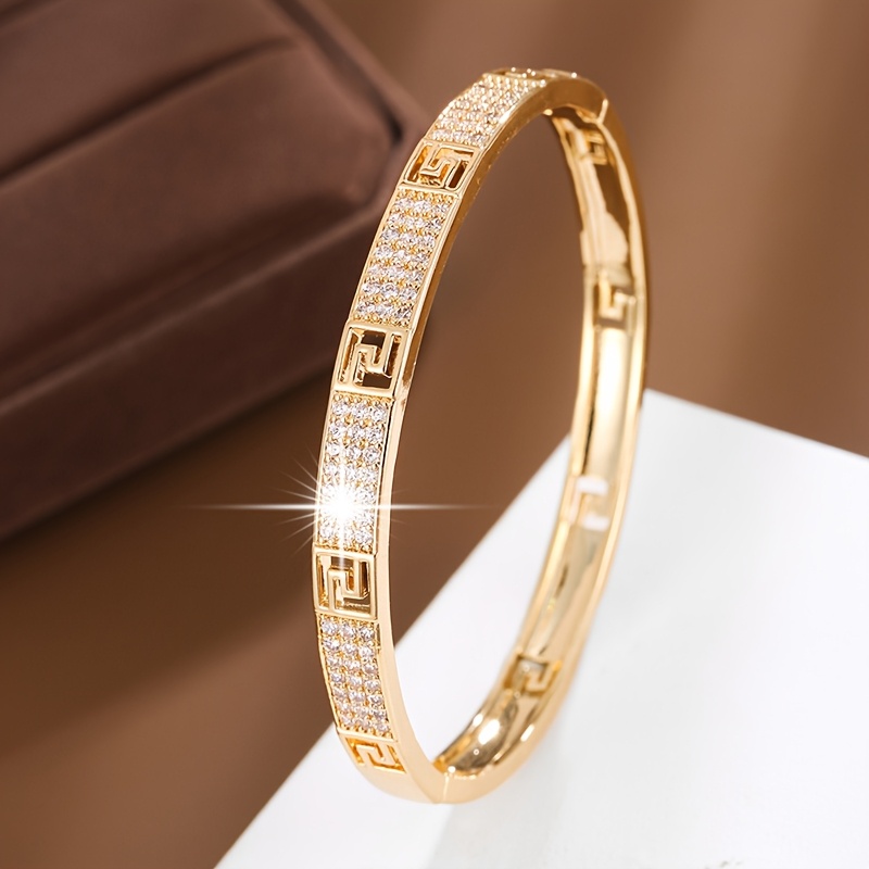 TEMU 1 Fashion Hollow-out S Letter Design Synthetic Synthetic Zirconia Women's Bracelet