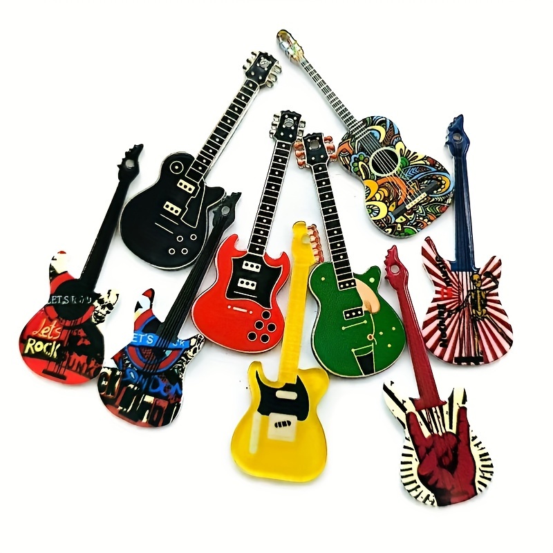 

9pcs Set - Double- Guitar, & Bass Pendants For Making - Necklace, Bracelet, , Keychain Crafts