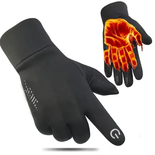 item picture mens thermal ski gloves for outdoor cycling lined sports gloves for driving motorcycle riding and touchscreen use