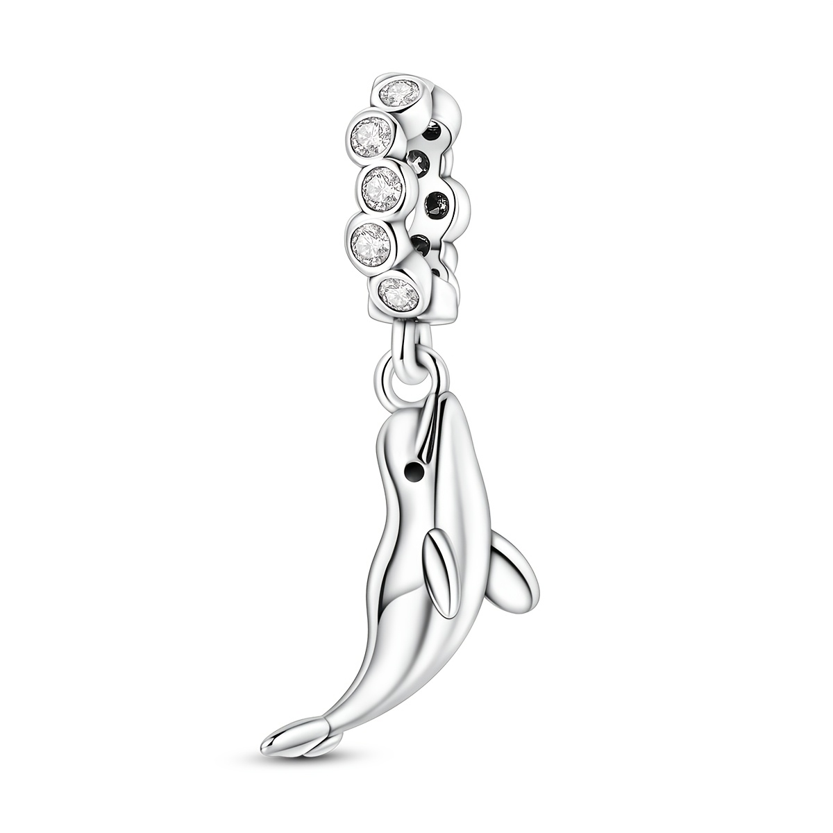 TEMU 1pc Breloques et perles de couleur argentée au design original pour femmes, breloques mignonnes de à , boîte de cadeaux de bijoux élégants,