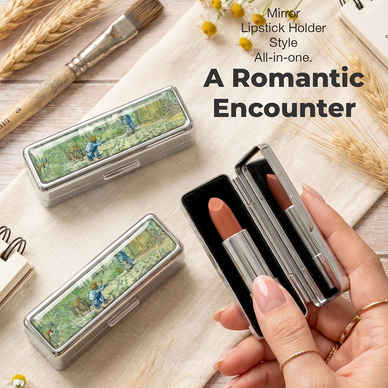 Multifunctional Portable Mini Mirror with Lipstick Case