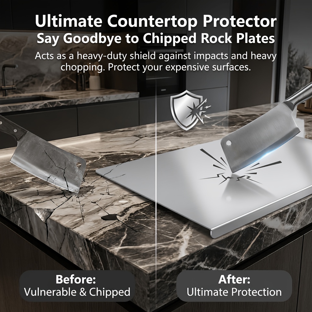 316 Stainless Steellarge Size Stainless Steel Countertop Protector Cutting Board with L-Shape Lip, Heavy Duty Food Grade Anti-Bacterial Metal Pastry Board, Scratch Resistant Kitchen Worktop Guard for Chopping Kneading Baking, Multiple Sizes Available