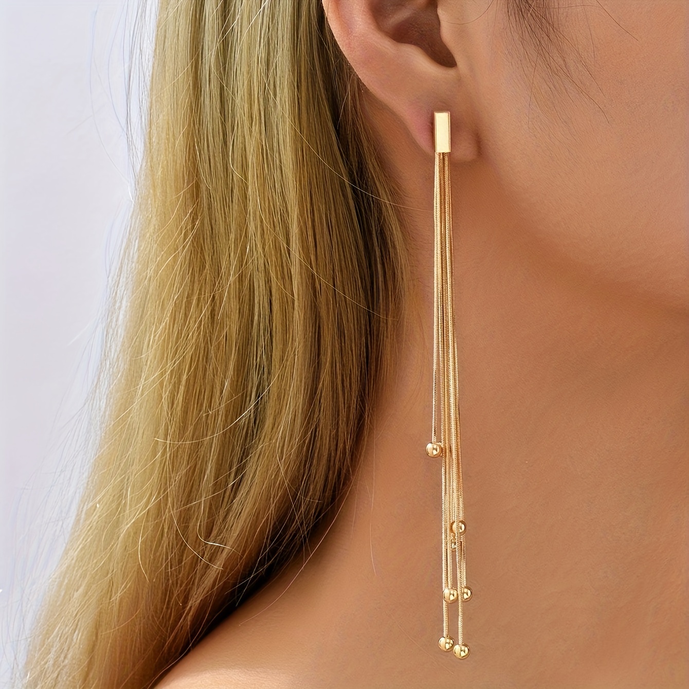 

Long Tassel Snake , Copper Stainless Steel Ear , Non-plated Dangle For And , (1 )