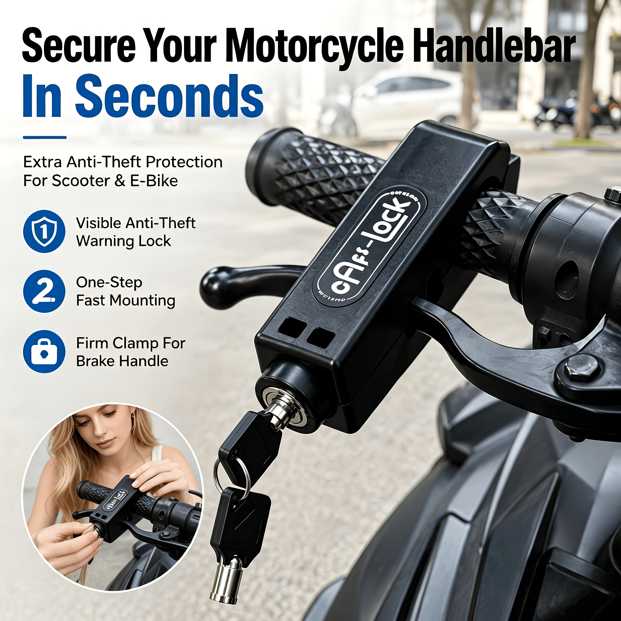 TEMU 1pc Handle Lock With 2pcs Keys, Extended And Hardened Version Tested With High And Low Temperatures Abs Material Handle Lock, Surface Treated