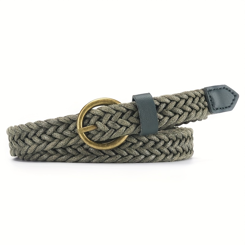 TEMU 1pc Women's Braided Wax Rope Belt, Korean Style Ins-inspired Bohemian Fashion, Pairs With Dresses, Shirts, And Jeans, Suitable For Daily Outfits