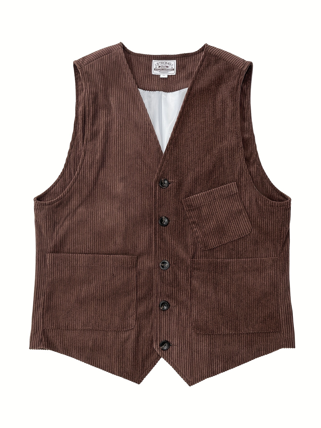 mens vintage corduroy vest british casual - Temu