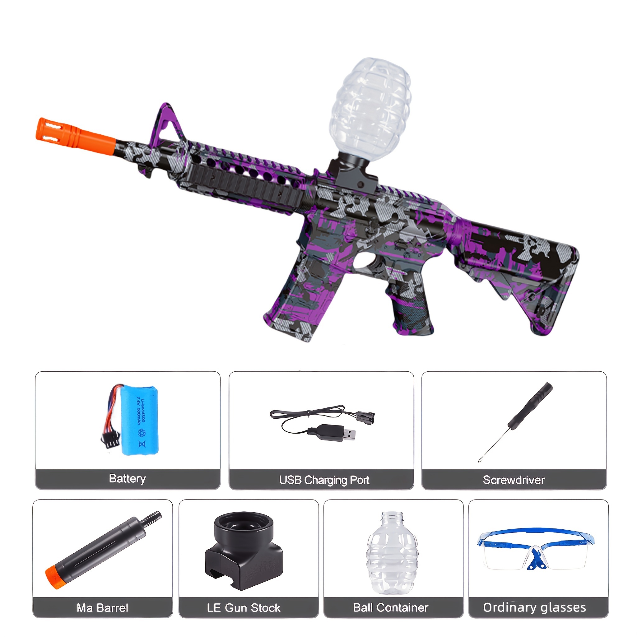 Gel Blaster フィン & チップ　Purple Gel Blaster Surge Blaster Fin & Tip Water Bead Blaster