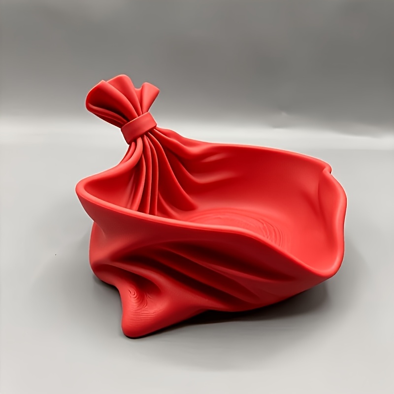 TEMU 1 pièce Plateau décoratif rouge vintage, en plastique. Peut contenir des bonbons, des ornements de Noël, des bijoux, des clés et de articles