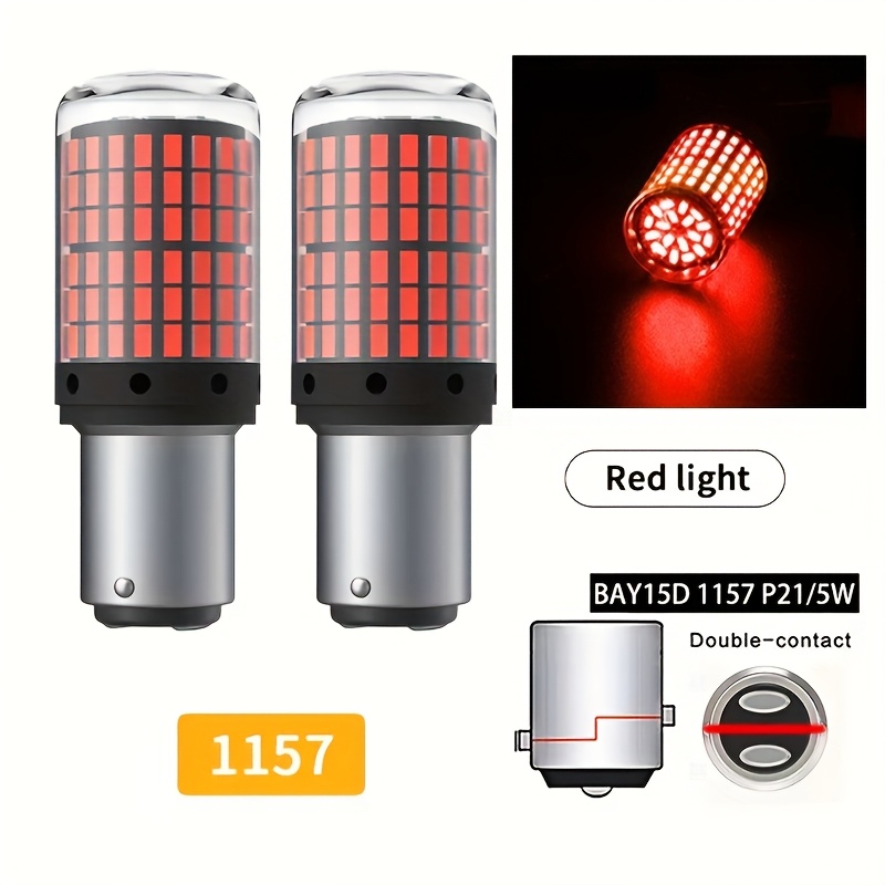 TEMU 2pcs 1157/bay15d/p21 Led Light Bulbs - 12v (36v Max) Backup/reverse/tail/brake/signal With 3014 Smd Leds, For, Trucks, Motorcycles, Suvs, Atv -