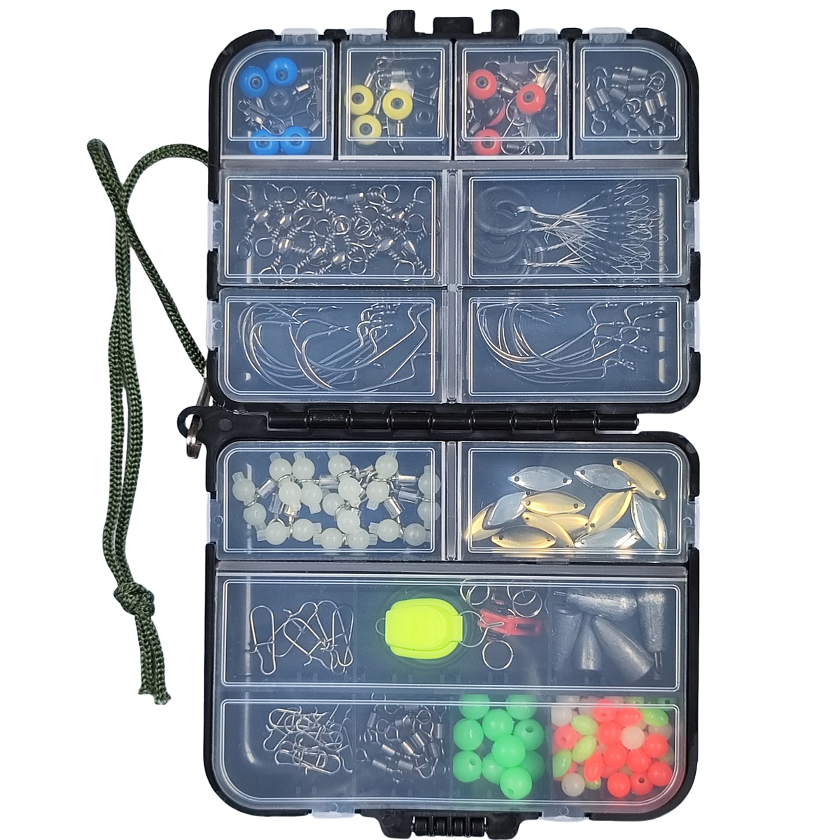 TEMU 183pcs Fishing Accessories Kit With Portable Storage Box, -the-dark Gourd Swivels And Fishing Tackle Set