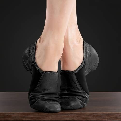 unisex soft dance shoes compatible for ballet jazz yoga lightweight flat sole with cushioned sole round toe indoor practice shoes for women men black