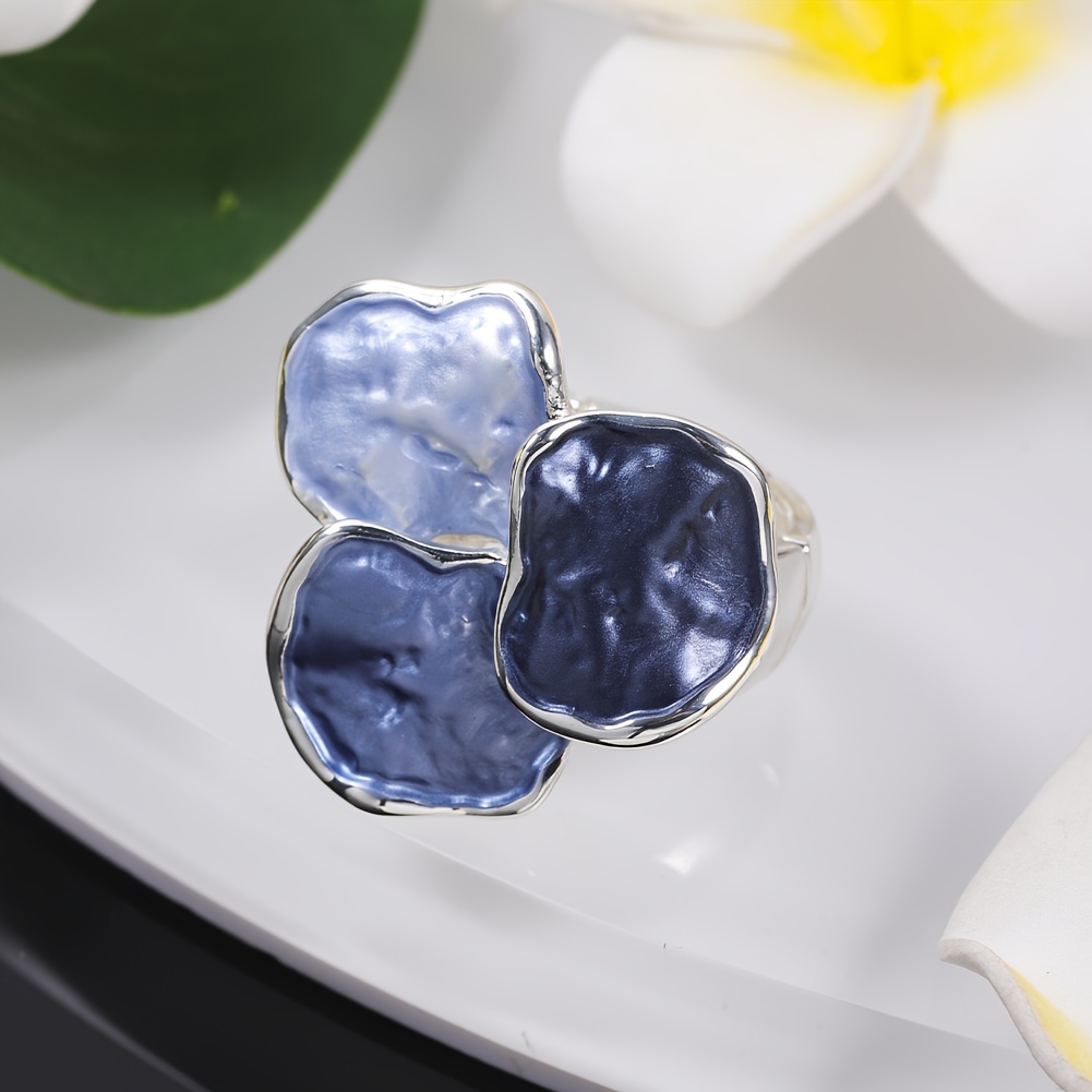 E-shop 1 Ring Sommer Damen Unregelmäßige Geometrie Ring mit bunten Emaille Zinklegierung Zusätzen für Valentinstagsgeschenk