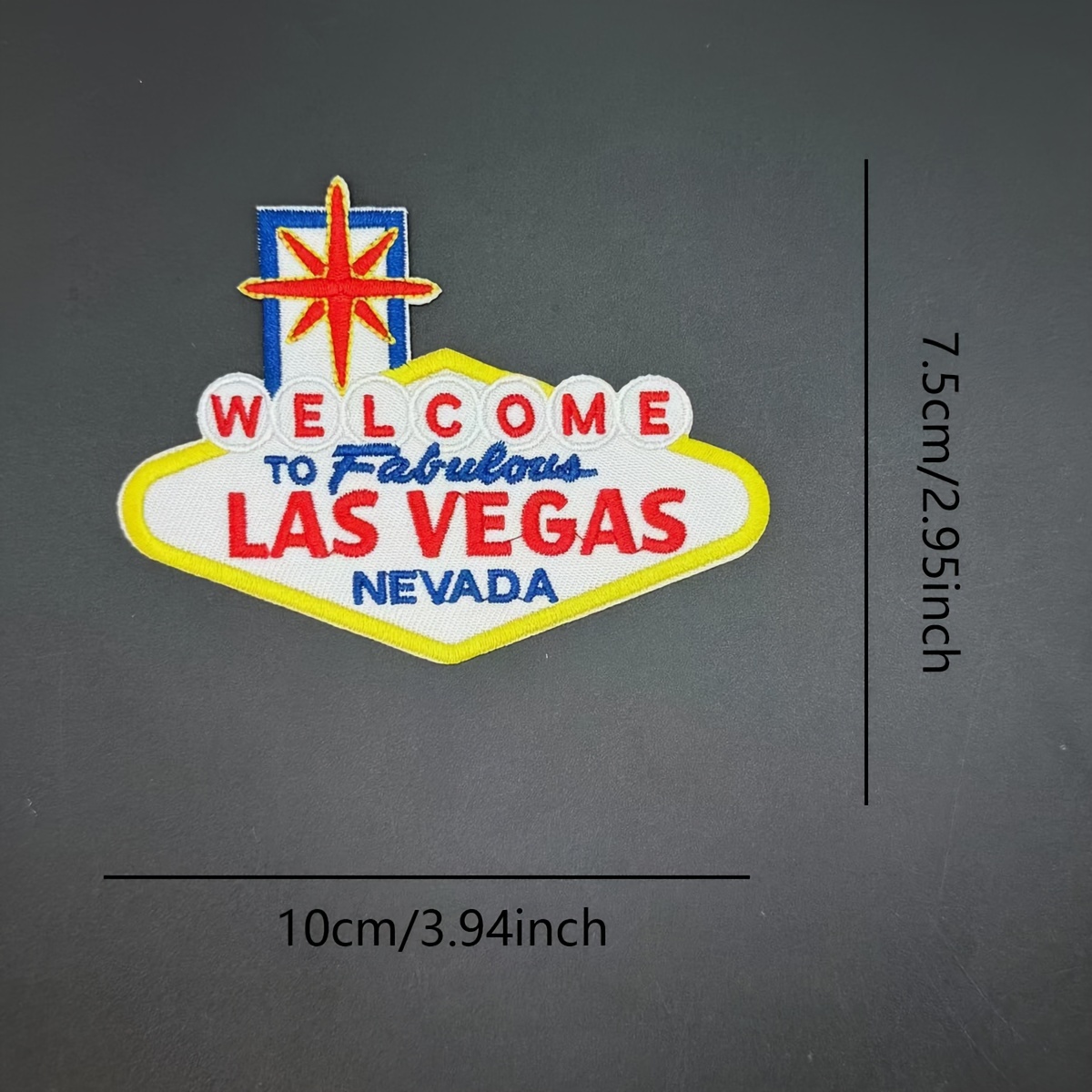 Image of 1pc Of "las Vegas" Embroidered Patch For Iron-on Or Sewing, Suitable For Decorating Clothes, Shoes, Bags, And Other Additions