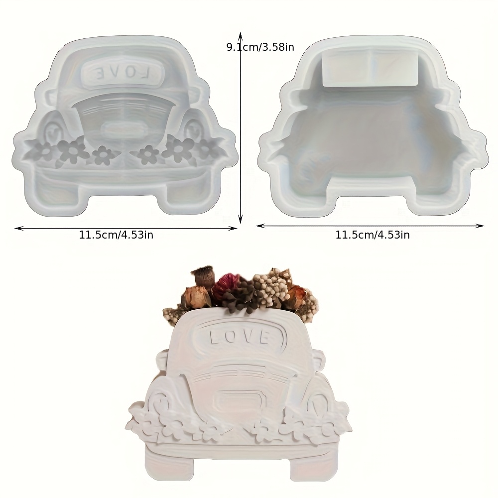 Image of 2 Resin Casting Molds, Suitable For Vases, Flower Pots, And Craft Items - Durable Tools For Pouring Resin, Concrete, And Plaster - Perfect For Projects And Home Decor, As Well As Car Decorations