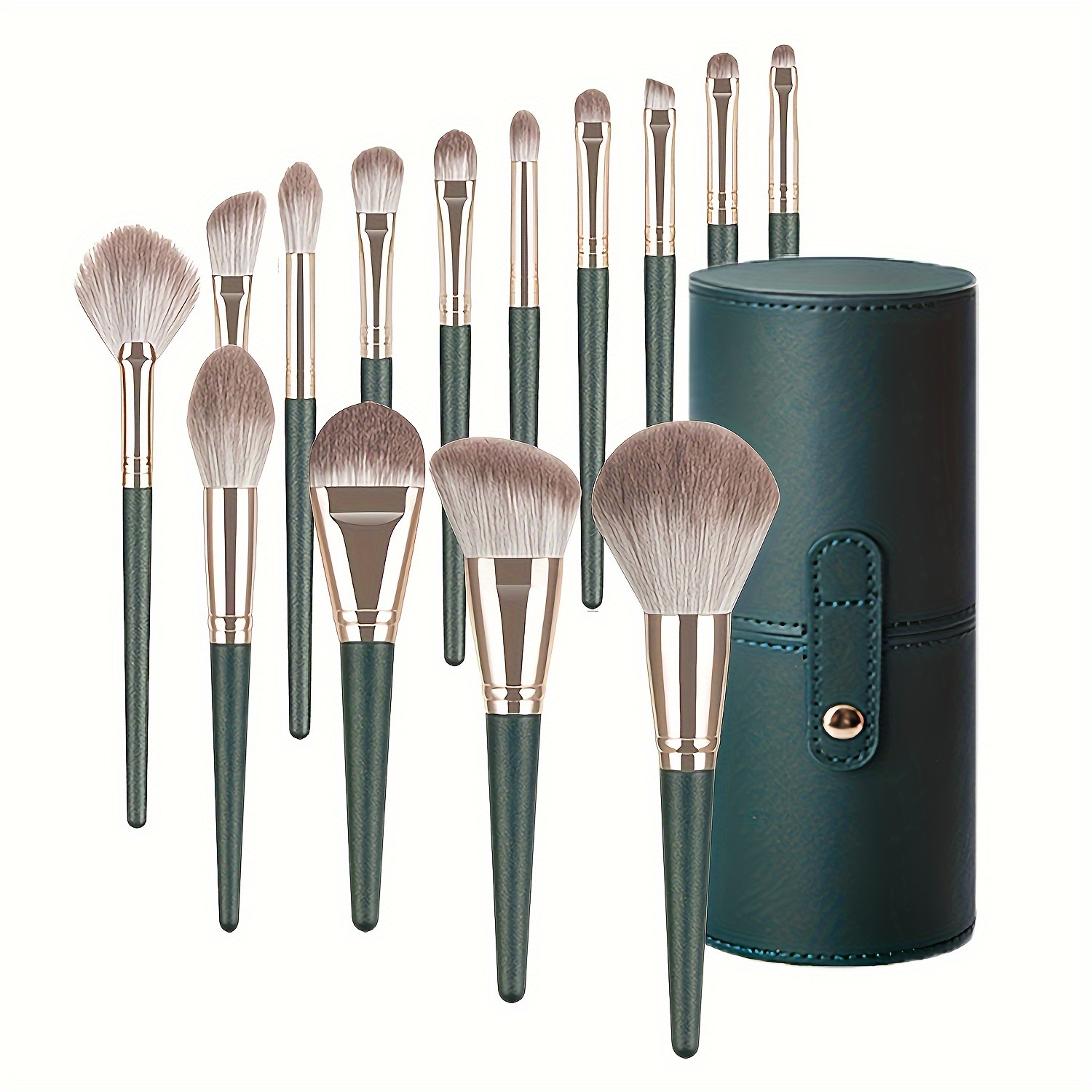 

14-piece Green Cloud Makeup Brush Set: Professional Beauty Tools - Loose Powder Brush, Concealer Brush, Eyeshadow Brush