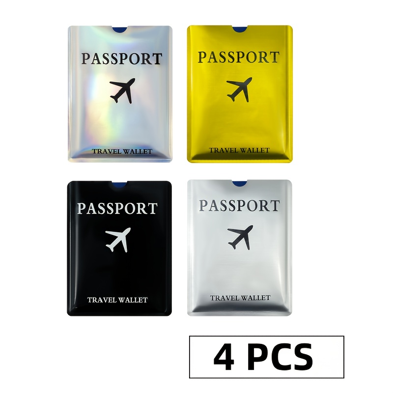 TEMU 4 protectores RFID para documentos, fundas para pasaporte fáciles y duraderas, protectores para pasaporte resistentes a los arañazos y al ,