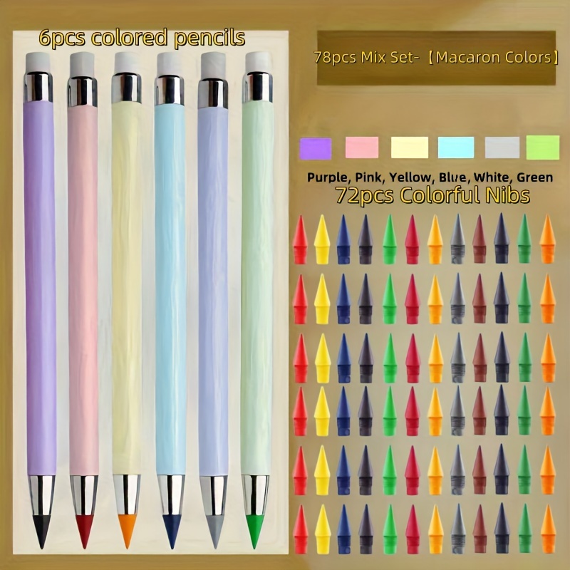 Image of 78pcs/set Pencils No Ink Infinity Pencils School Sketch Painting Stationery, Back To School, School Supplies, Kawaii Stationery Halloween Christmas Gift