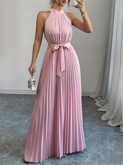 womens elegant ruched a line dress with stand up collar bow detail lightweight 100 polyester machine washable spring summer dress for weddings parties casual formal dresses