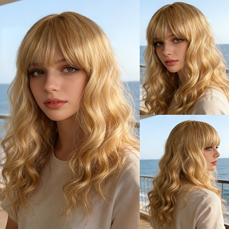 Blonde Short Curly Wig For Women. Easy To Manage. No Glue Required. -free. Suitable For Casual Attire, Cosplay, Parties, Dress-, And Masquerade Balls.