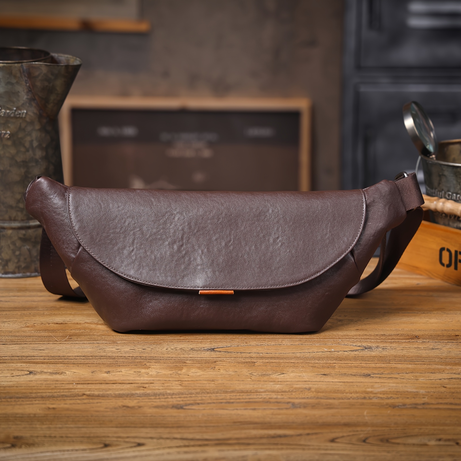 Mini PU Leather Crossbody Messenger Bag Men
