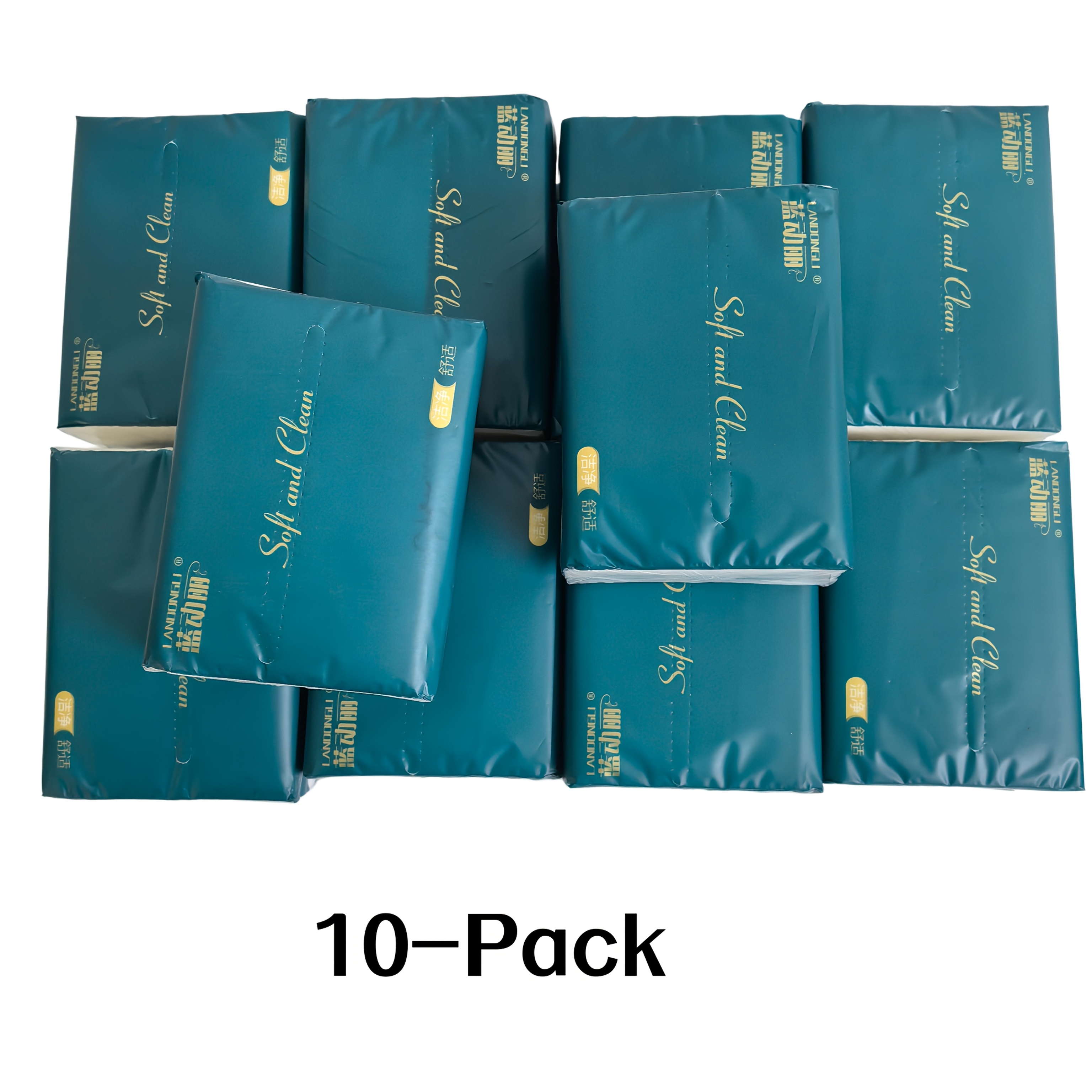 Image of 10-pack Facial Tissues Paper Towels, 250 Sheets Per Pack, Quality Individual Sheet Facial Tissue, Home & Dining Disposable Napkins