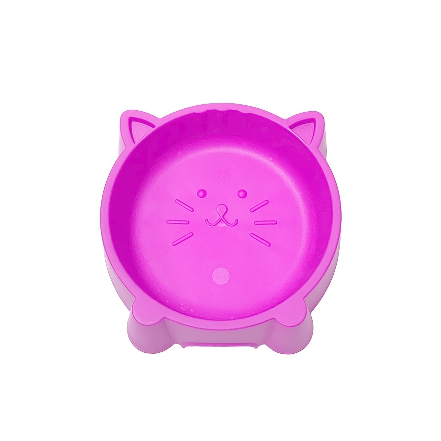 6pcs Colorful Cat Bowls - Durable Plastic, Easy-to-Clean Small Pet Food & Water Dishes with Playful Cat Face Design - Perfect for Indoor/Outdoor Cats & Puppy Birthday Parties, Assorted Color
