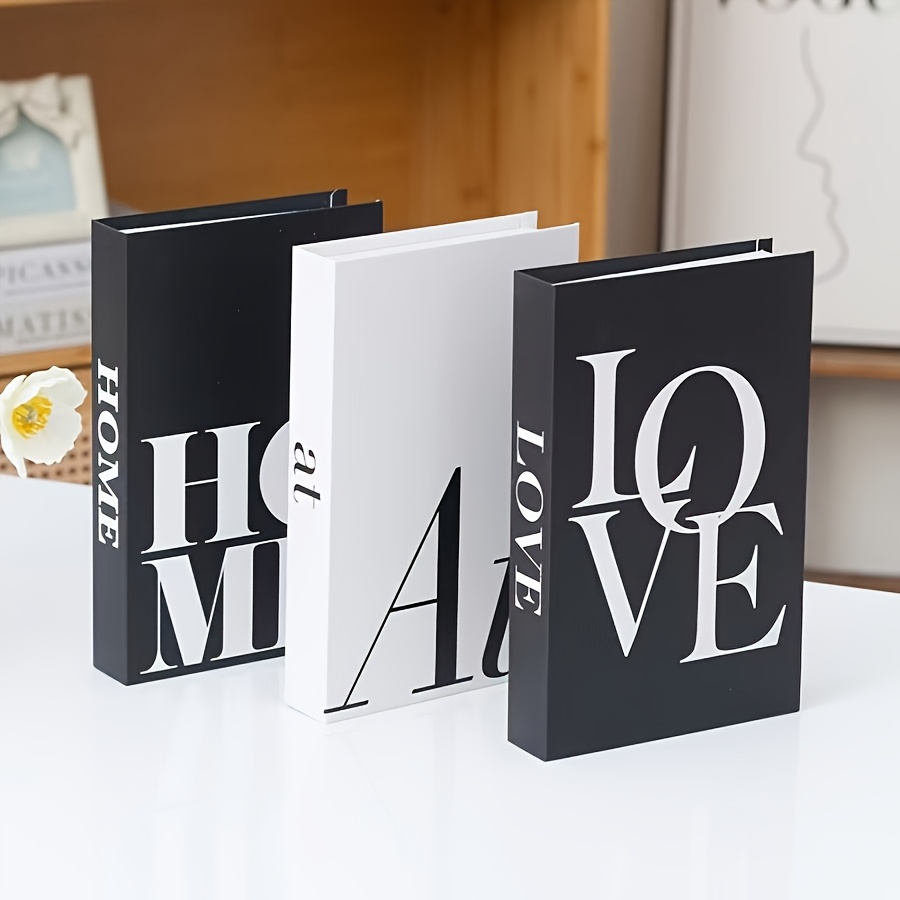 TEMU 3pcs Nordic Decor Set For Coffee Table Or Desk - Minimalist Fake Books