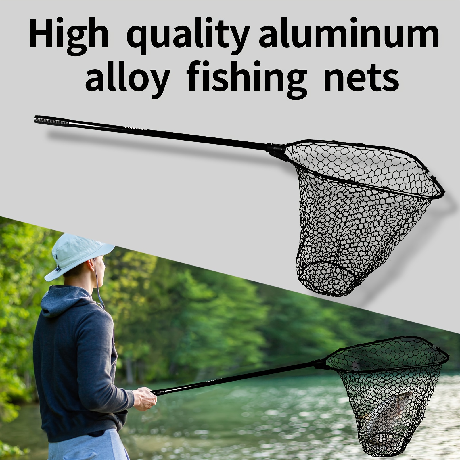Large Fishing Net Collapsible Fish Landing Net - Temu