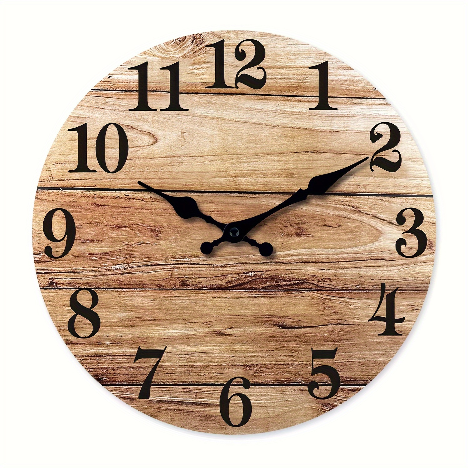 Image of Constantplanet Retro Rustic Wood Grain Wooden Wall Clock - Ultra-silent Quartz Movement, Ideal For Kitchen/living Room/office/bedroom Decor, Christmas & Housewarming Gift ( In 25-40 Cm)