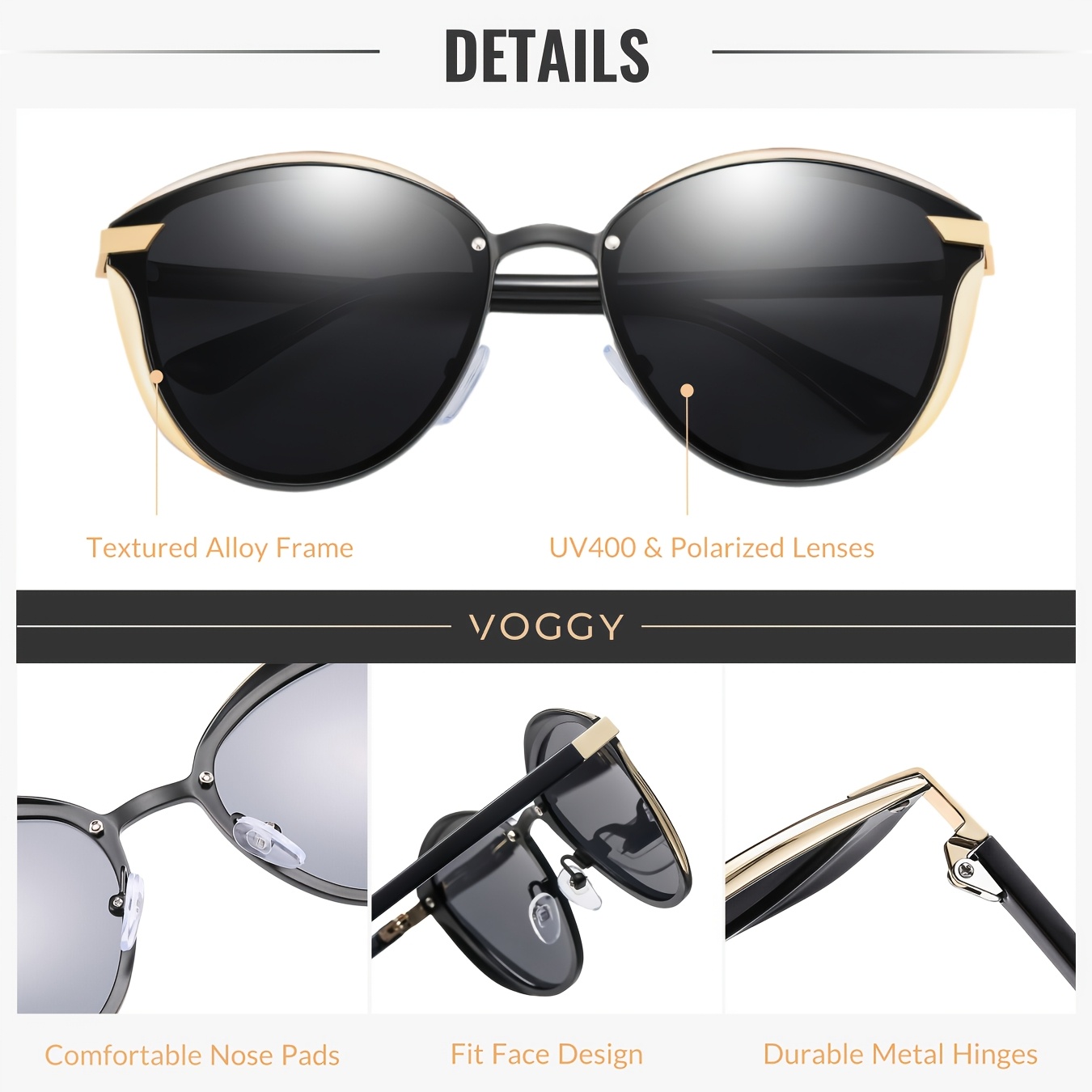 [sunglasses]VOGGY Retro Butterfly Polarized Sunglasses - UV Protection, Metal Frame for Men & Women - Perfect for Driving, Hiking, Cycling, Fishing, Travel & Parties, Gifts