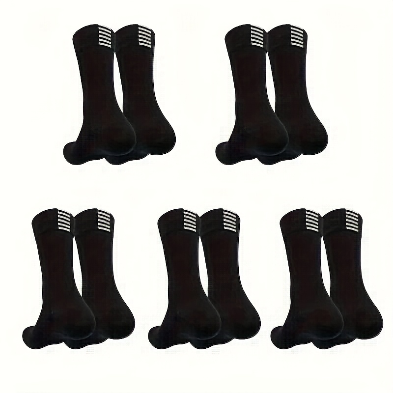 TEMU 5 Pairs Of Black And White Unisex Cycling Compression Socks, Breathable And Elastic For Outdoor Sports And Running