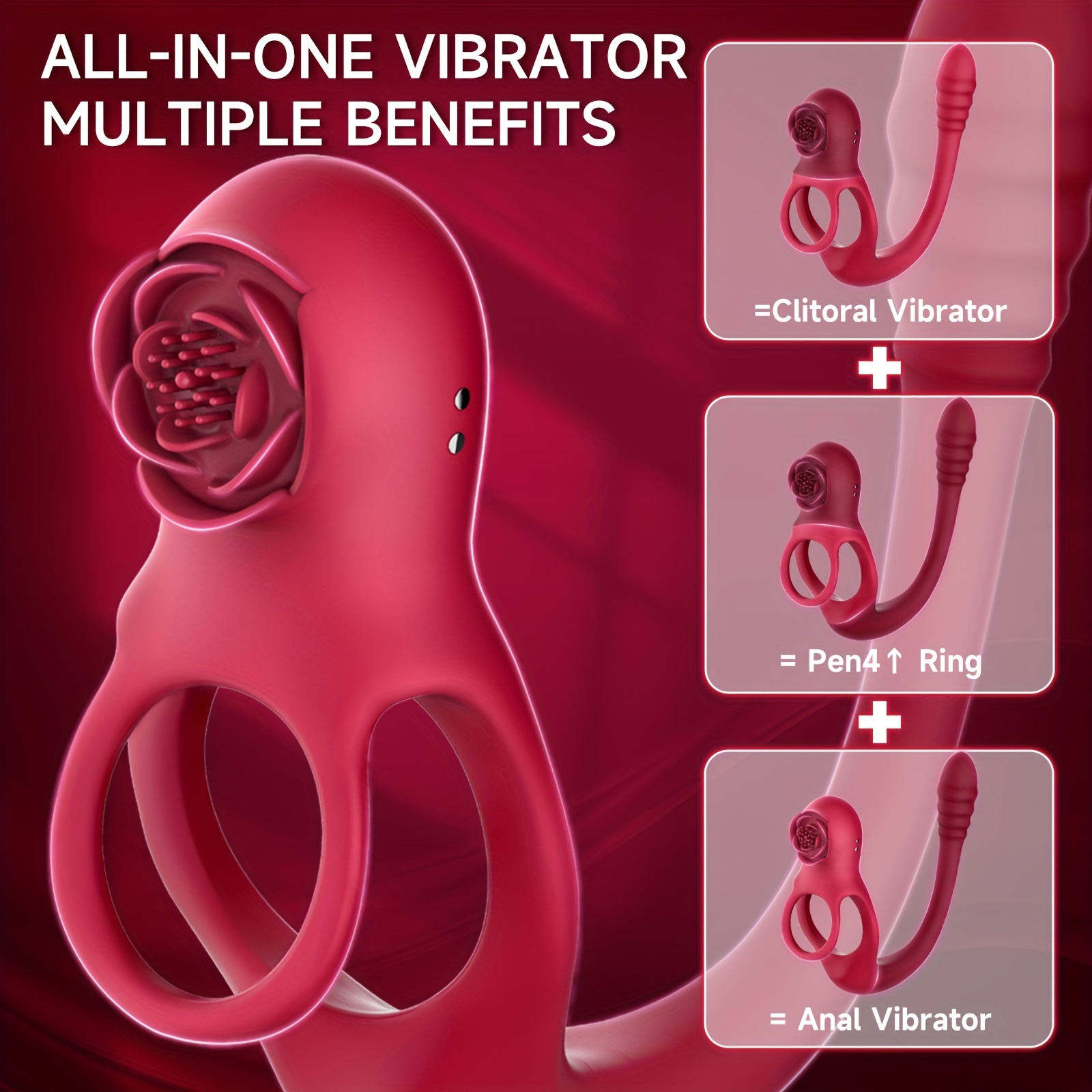 all in one ring prostate stimulator with suitable for men or couples waterproof latex usb powered 4000mah battery adult toy 1