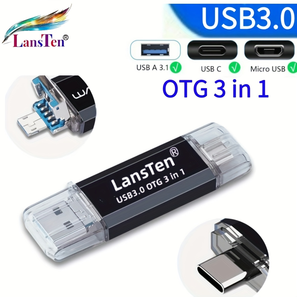 usb c flash drive 128gb/100gb/64gb/32gb/16gb/8gb/4gb double c type